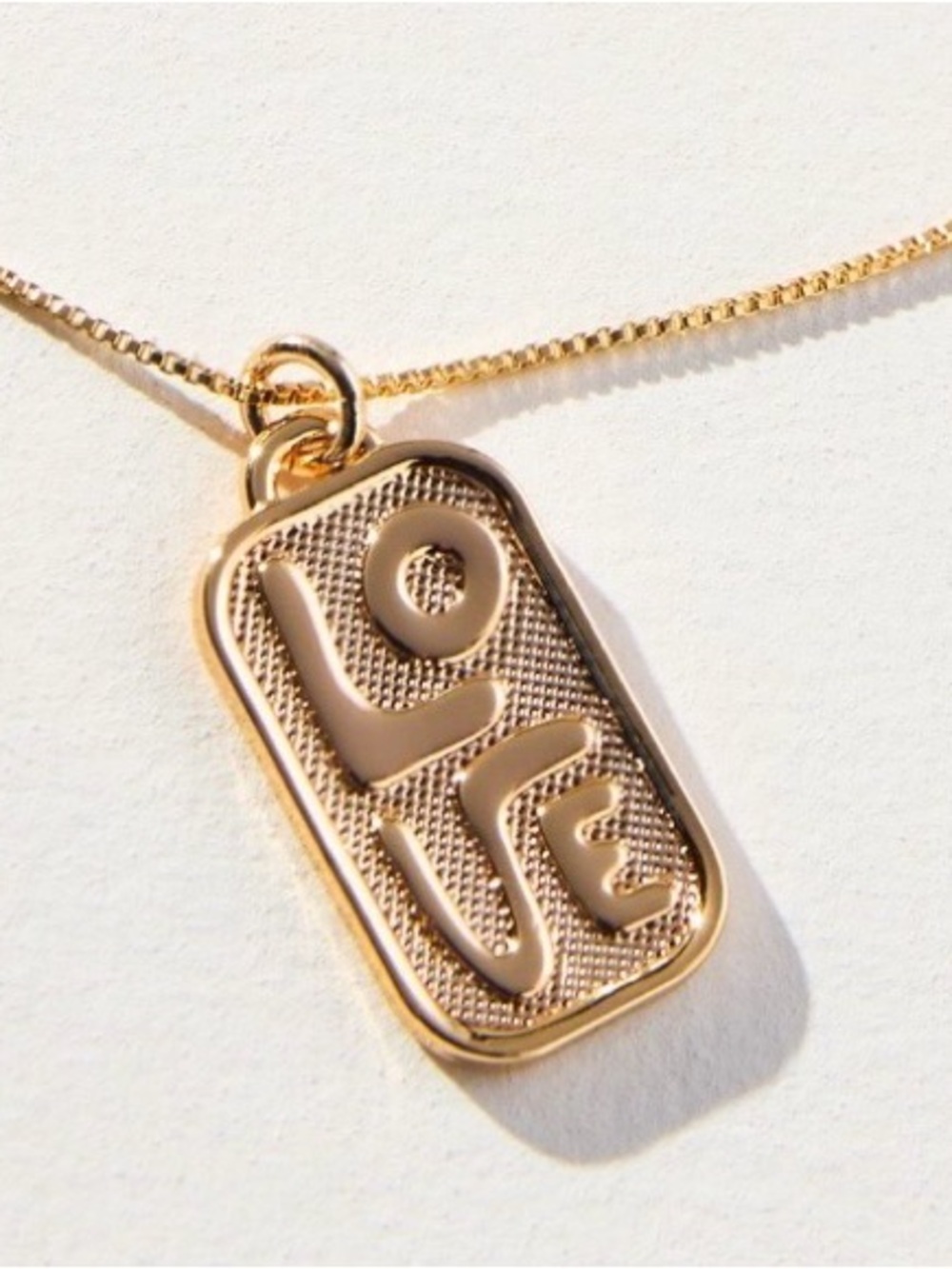 Anthropologie Gold Love Charm Pendant Necklace